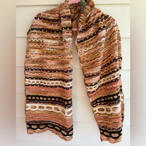 Missoni Foulard Scarf Made In Italy Wool Mohair Nylon Rayon Knit - Picture 1 of 5